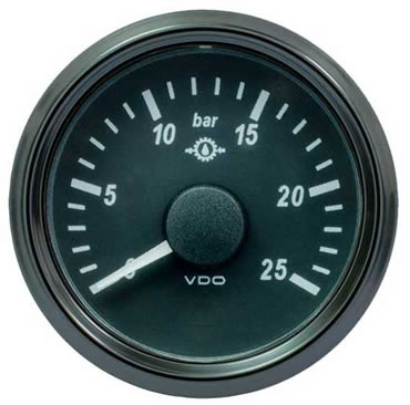 VDO SingleViu Gear Oil Pressure Gauge 25bar